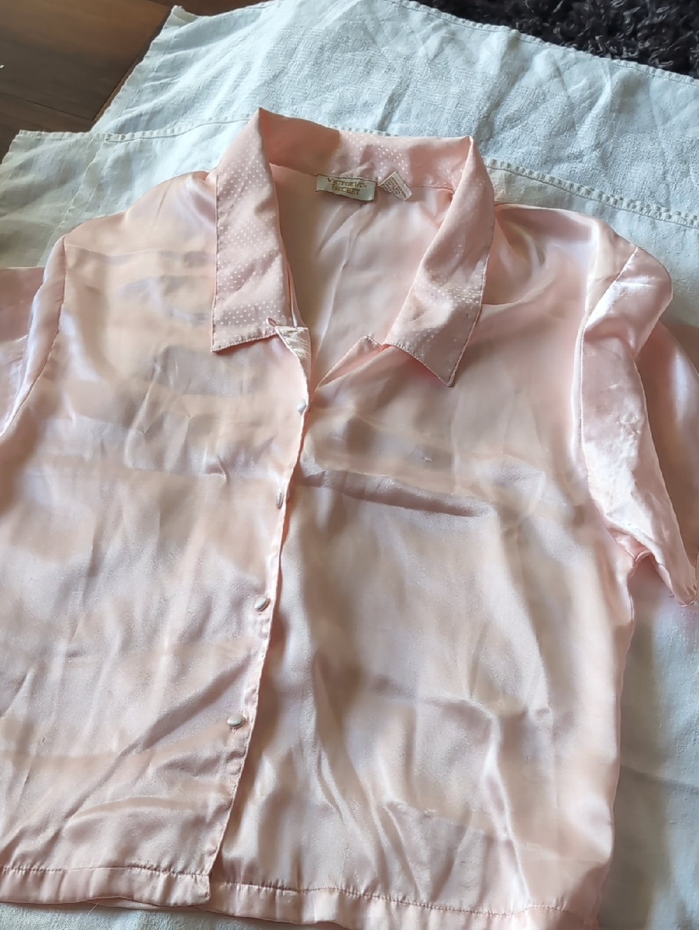 Victoria's Secret Pale Pink Polka Dot Blouse